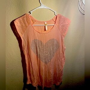 Ocasion, pink tank top- loose fitting lightweight-large